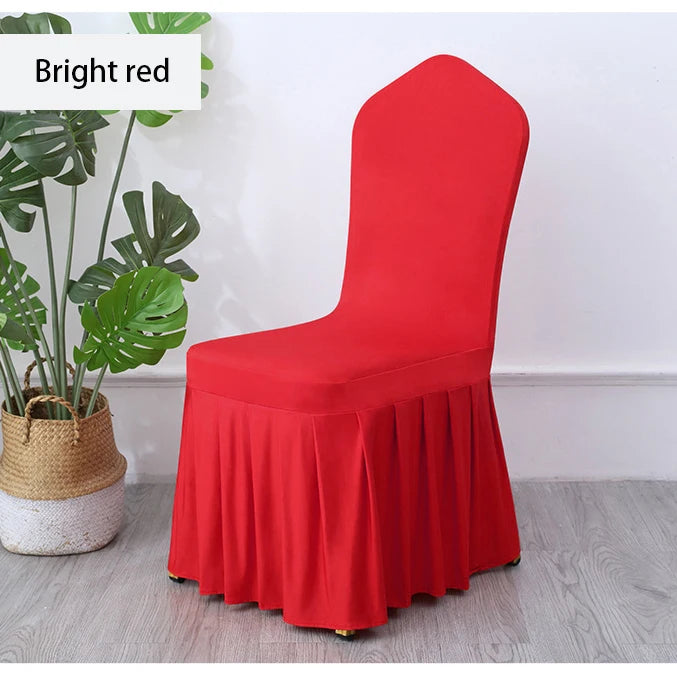 White Chair Covers Pleated Spandex Seat Protectors For Weddings Banquets