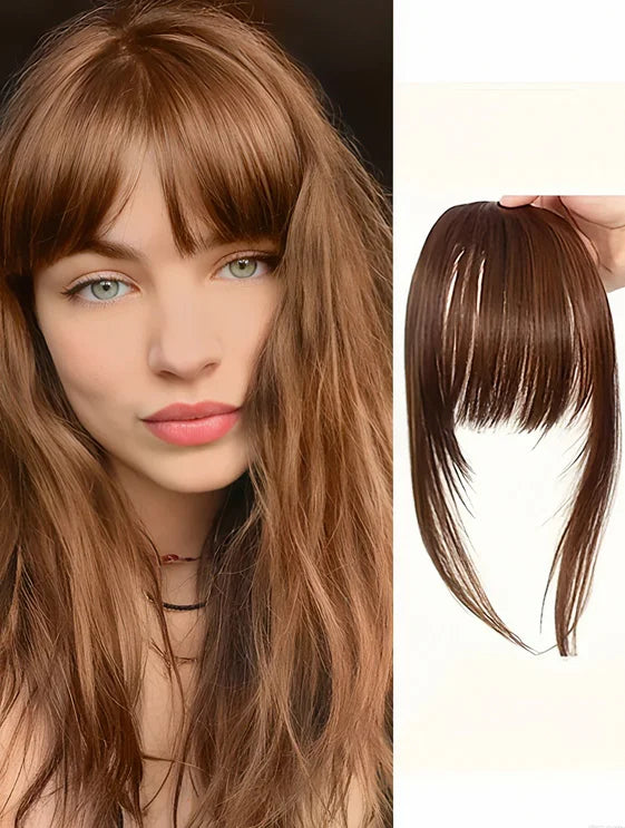 Synthetic Hair Clip In Bangs With Wispy Fringe And Sideburns