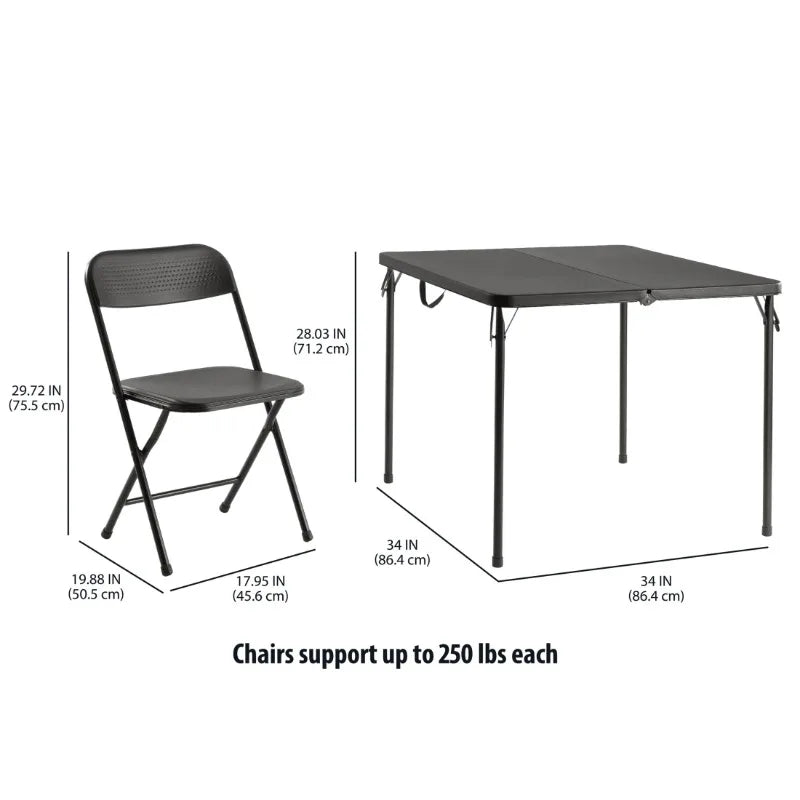 Mainstays 5 Piece Resin Card Folding Table And Chair Set