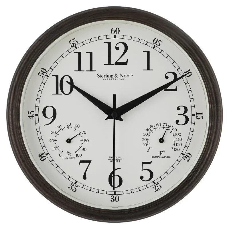 Outdoor Round Arabic Analog Wall Clock For Patios And Decks