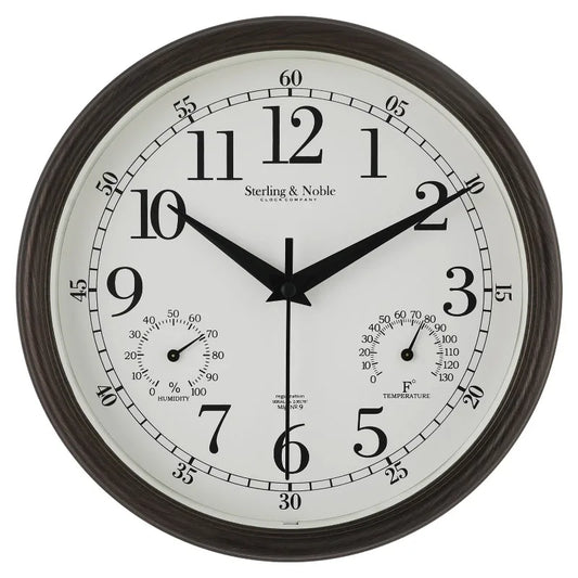 Outdoor Round Arabic Analog Wall Clock For Patios And Decks