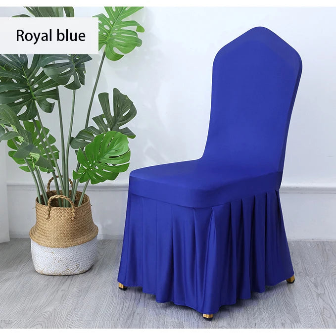 White Chair Covers Pleated Spandex Seat Protectors For Weddings Banquets