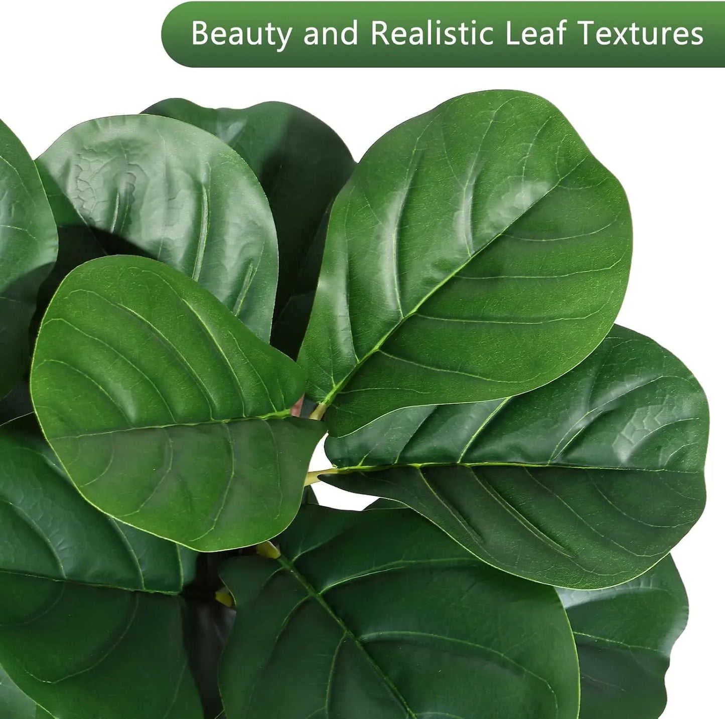 HiMIS Fiddle Leaf Fig Tree Artificial Lyrata Planter Pot