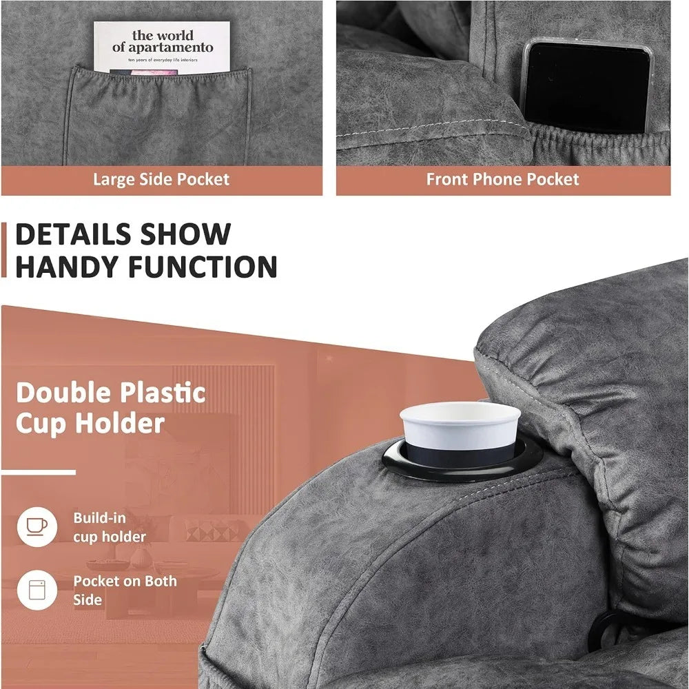 Huanzhuang Overstuffed Heated Massage Recliner Chair