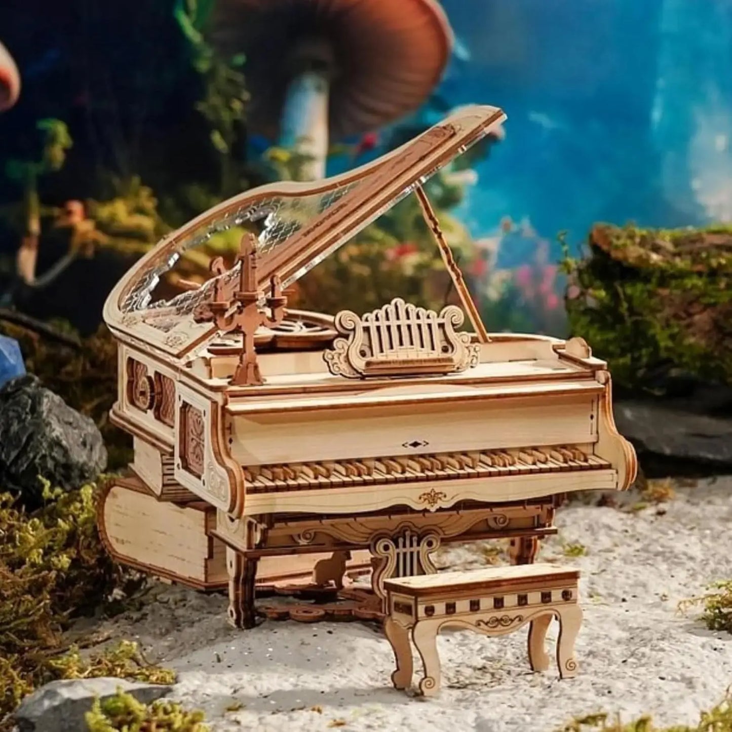 Robotime Magic Piano Mechanical 3D Puzzle Wood Music Box Kit