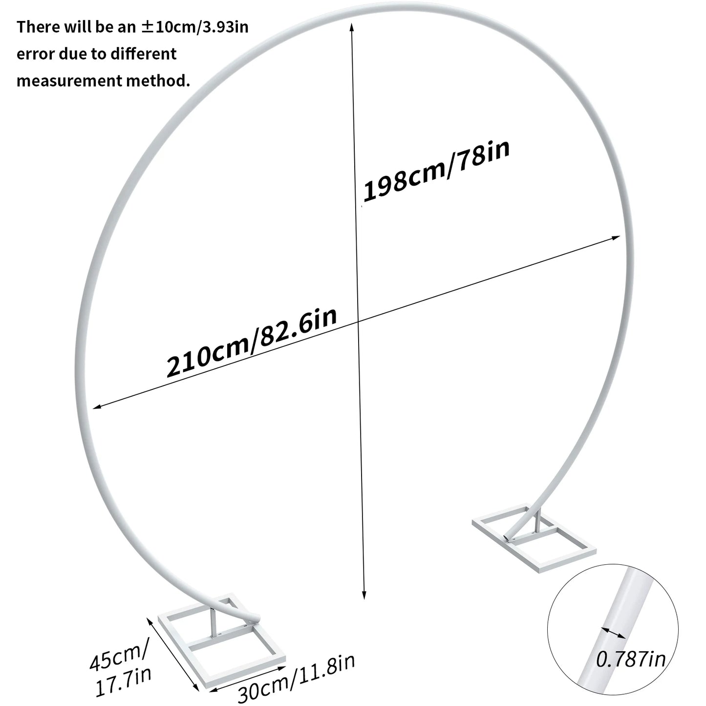 Removable Round Wedding Arch Metal Backdrop Frame With Garland