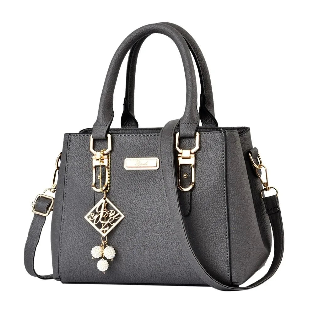Women PU Leather Shoulder Bag Casual Tote With Large Capacity