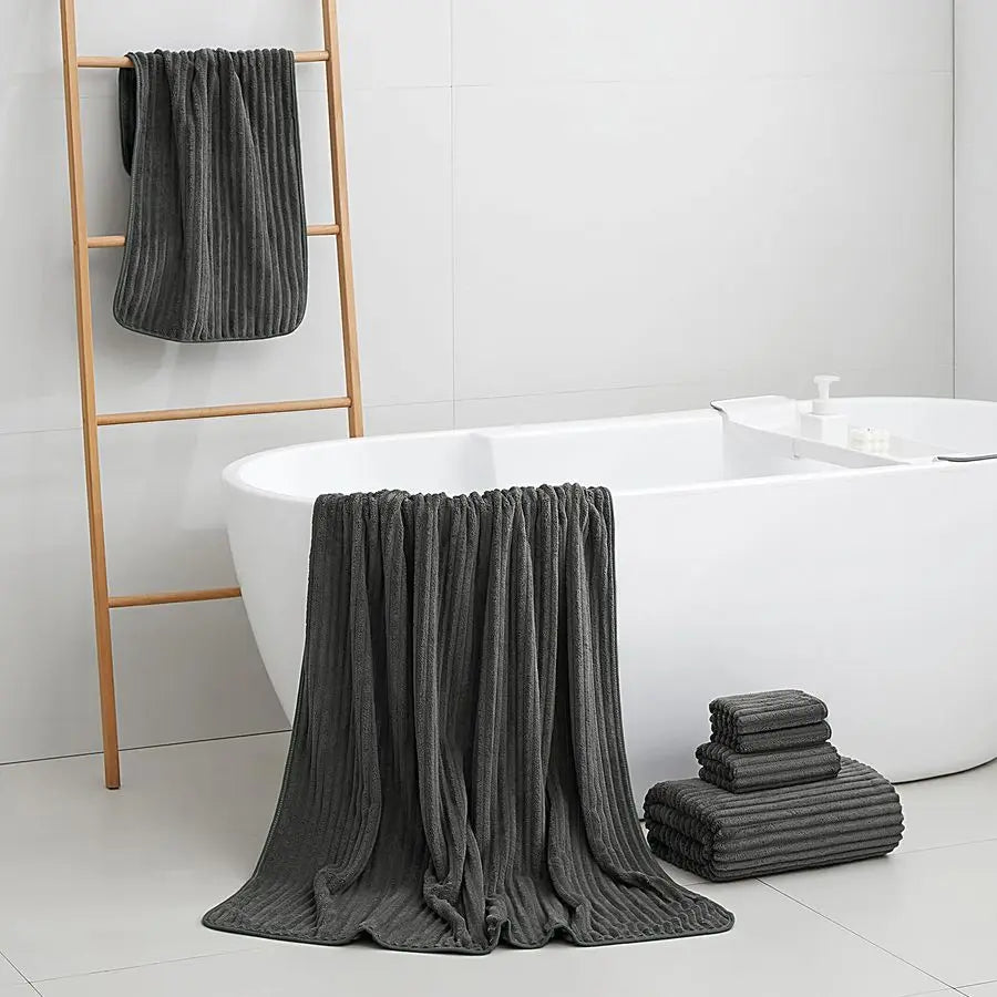 Bath Towel Set of 6 Highly Absorbent Nonwoven Fabric