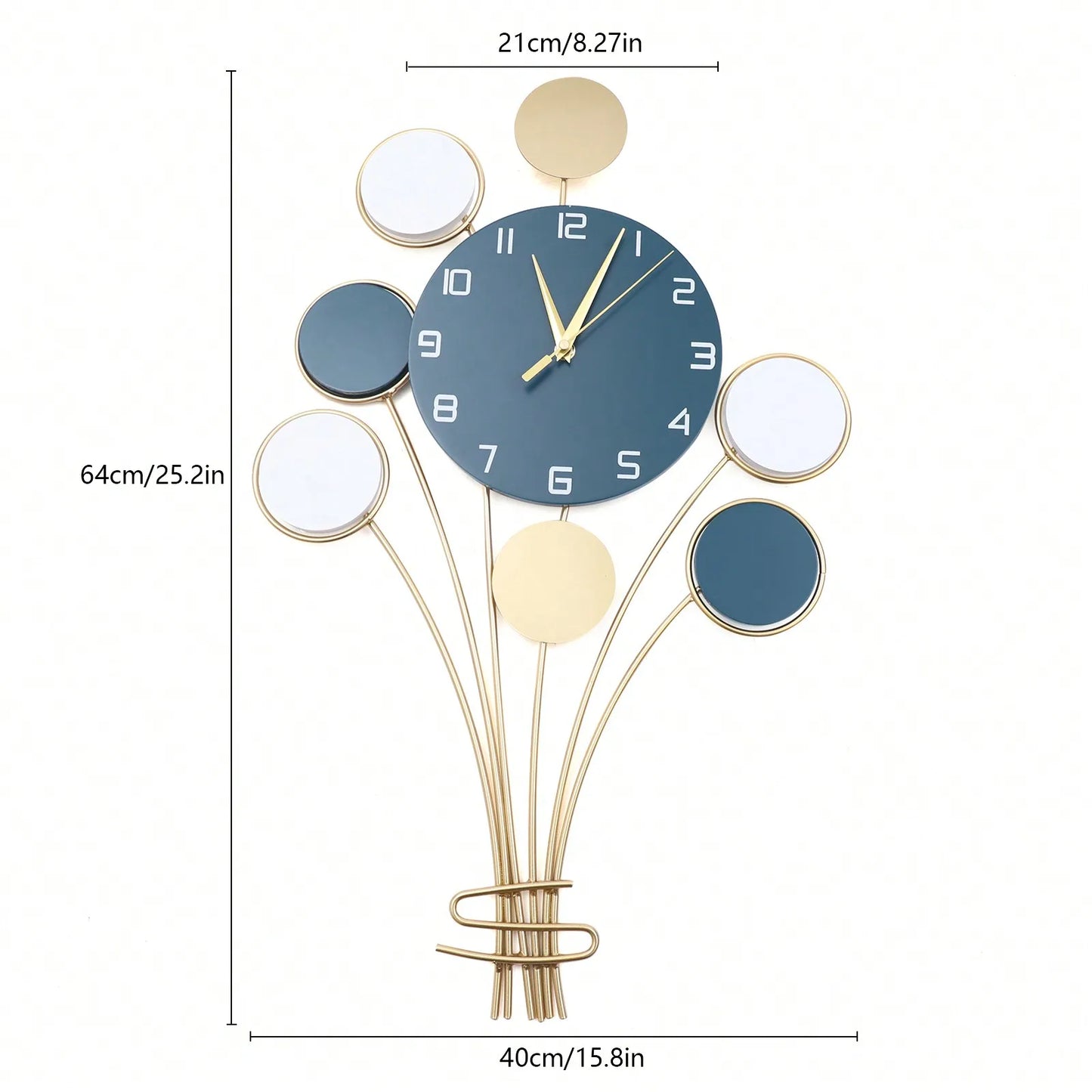 Wall Clock Without Drilling Battery Operated Silent Hot Air Balloon Decor
