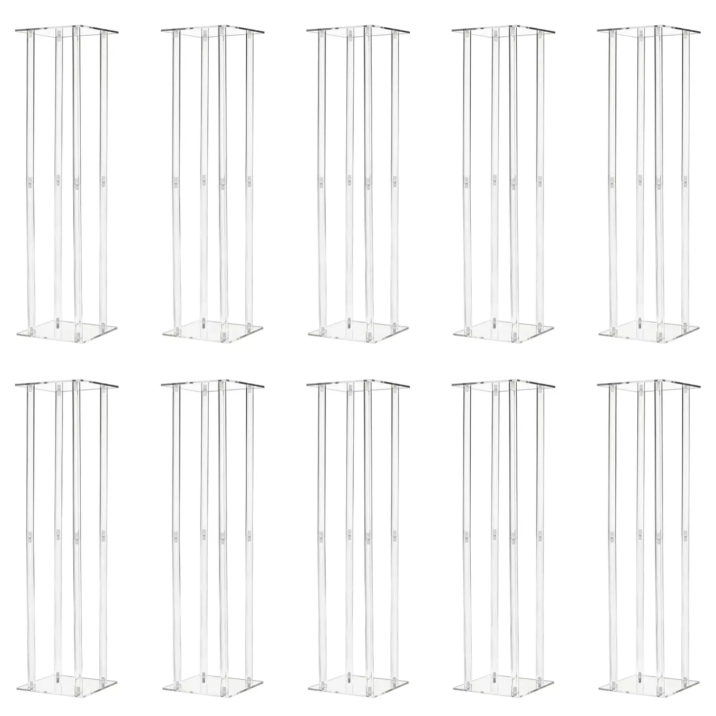 Acrylic Vase Column Stand Set 10 Pieces For Wedding Centerpieces