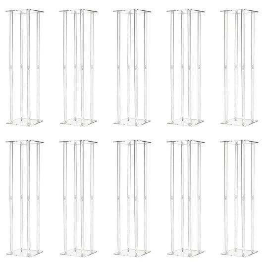 Acrylic Vase Column Stand Set 10 Pieces For Wedding Centerpieces