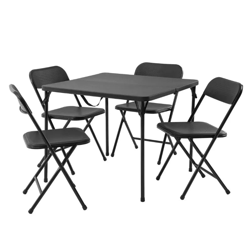 Mainstays 5 Piece Resin Card Folding Table And Chair Set