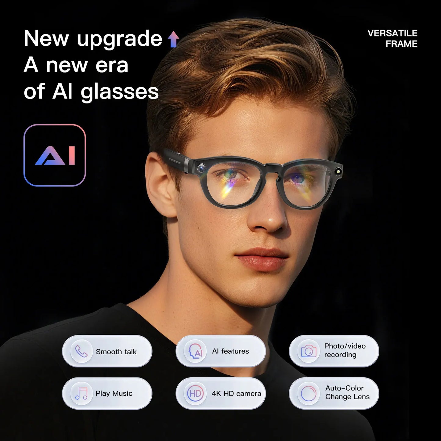EIGIIS AI Smart Glasses With Bluetooth Calling And AI Translation