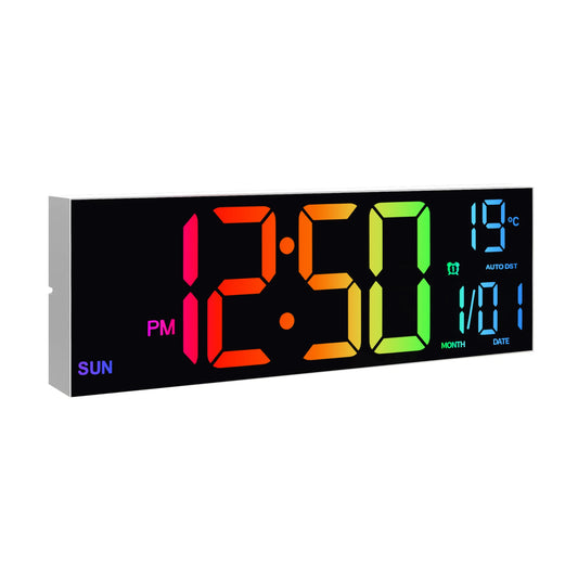 Digital Wall Clock With LED Display Remote Alarm Temperature