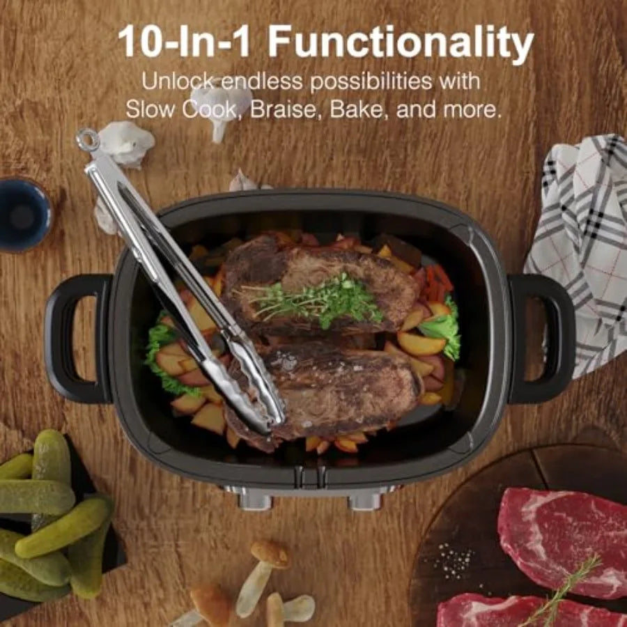 MDNG 10in1 Programmable Slow Cooker With Timer And Presets
