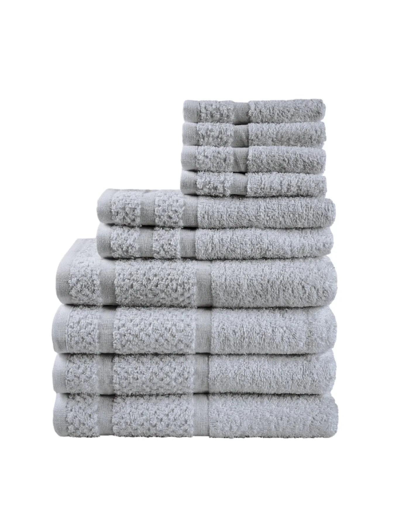 10 Piece Cotton Towel Set With Quick Dry And Durability