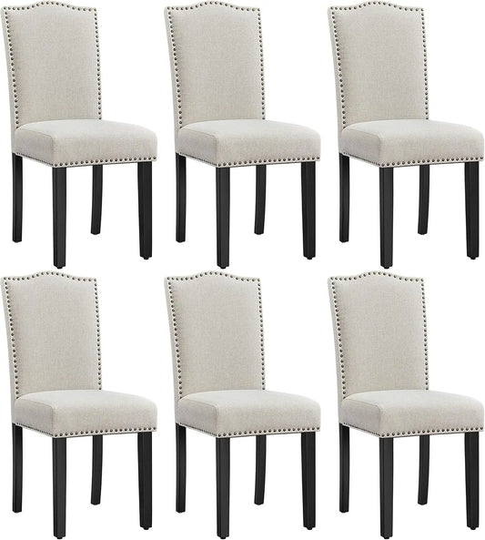 Set of 6 Dining Chairs Modern Kitchen Upholstered Seats