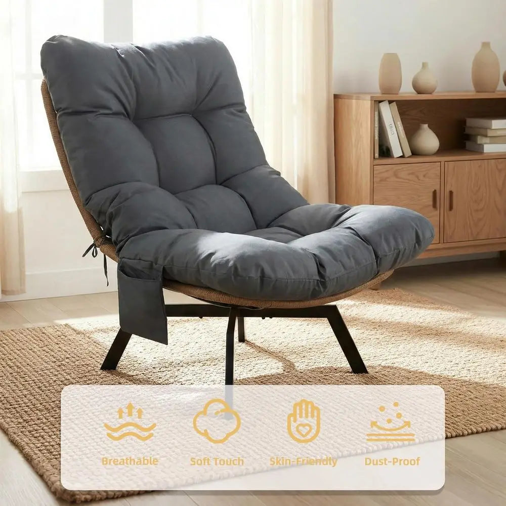 Wicker Swivel Chairs Set Of Two For Living Rooms Bedrooms Balconies