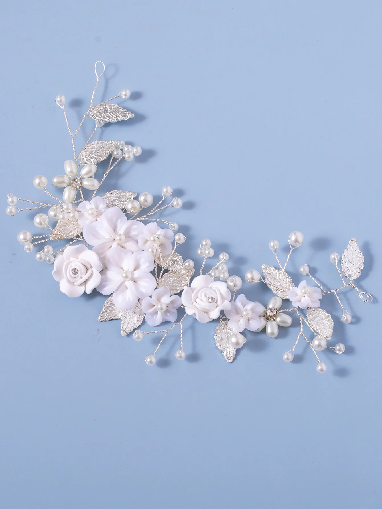 Bridal Hair Vine Pearl Rhinestone Headband For Women And Girls