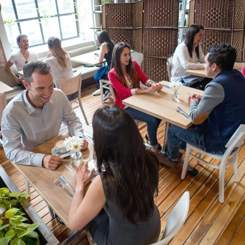 Wooden Room Divider 4 Panels Folding Screen With Shelves