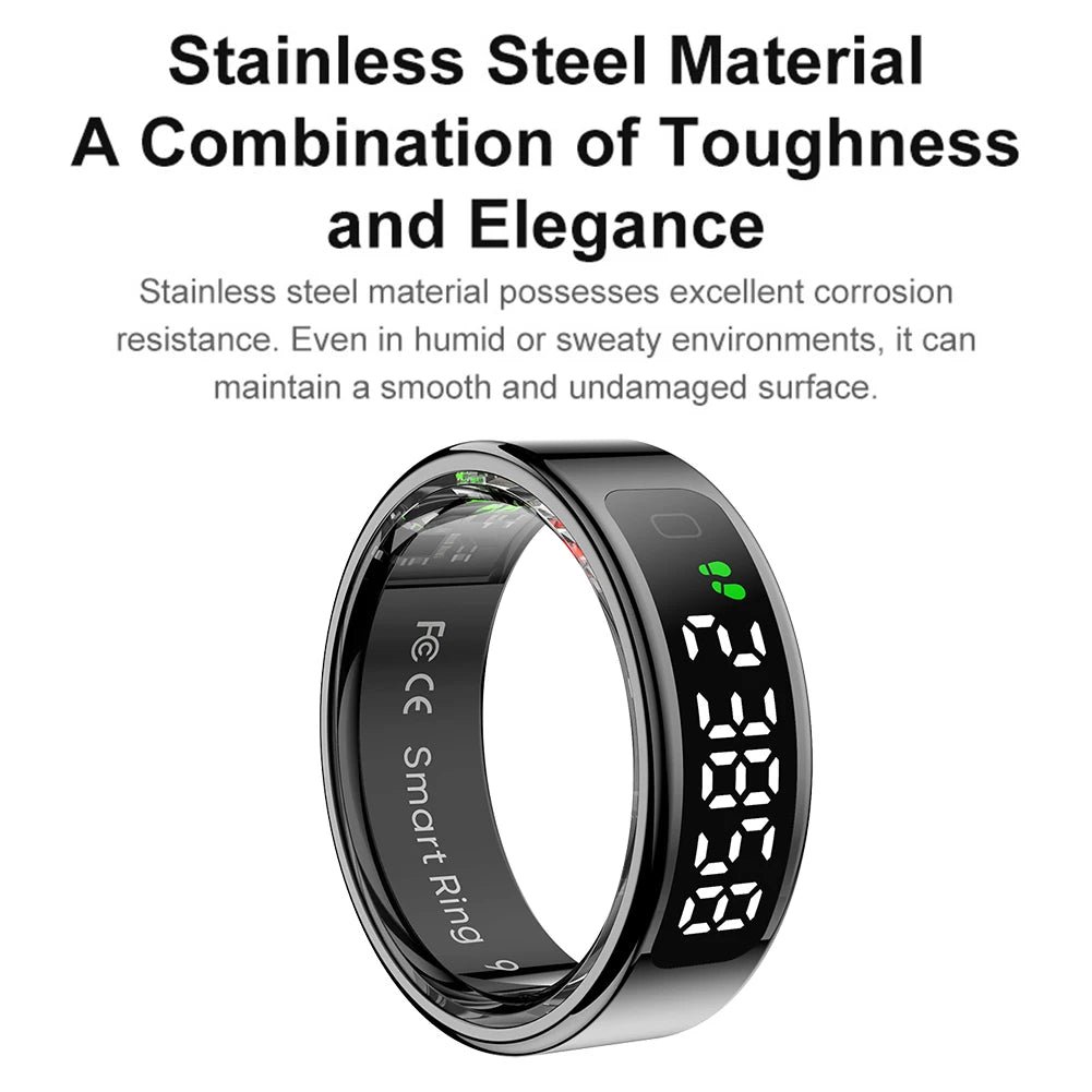 APWIKOGER R11 Smart Ring With Display Blood Oxygen Monitor