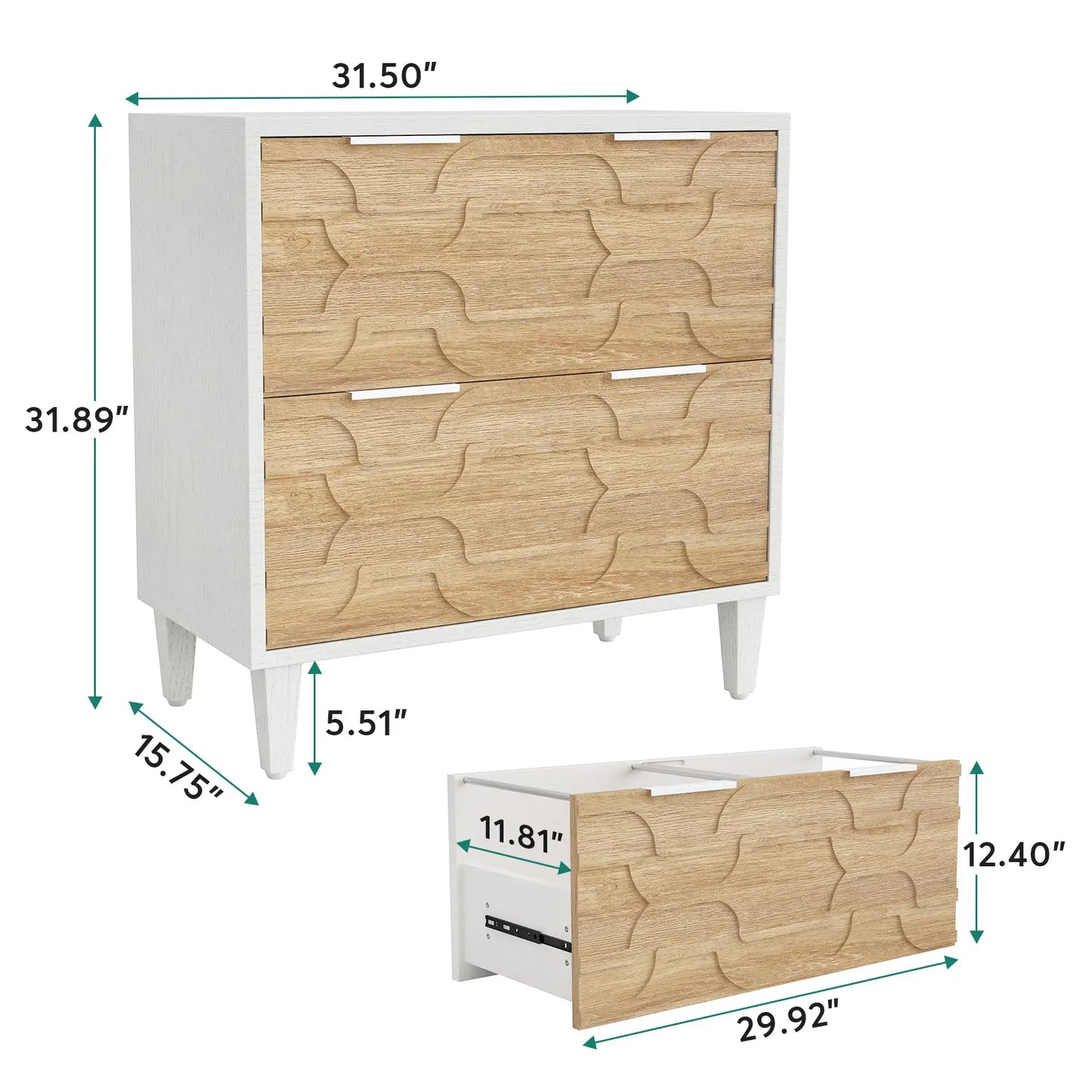 Tribesigns 2 Drawer File Cabinet For Office Storage And Filing