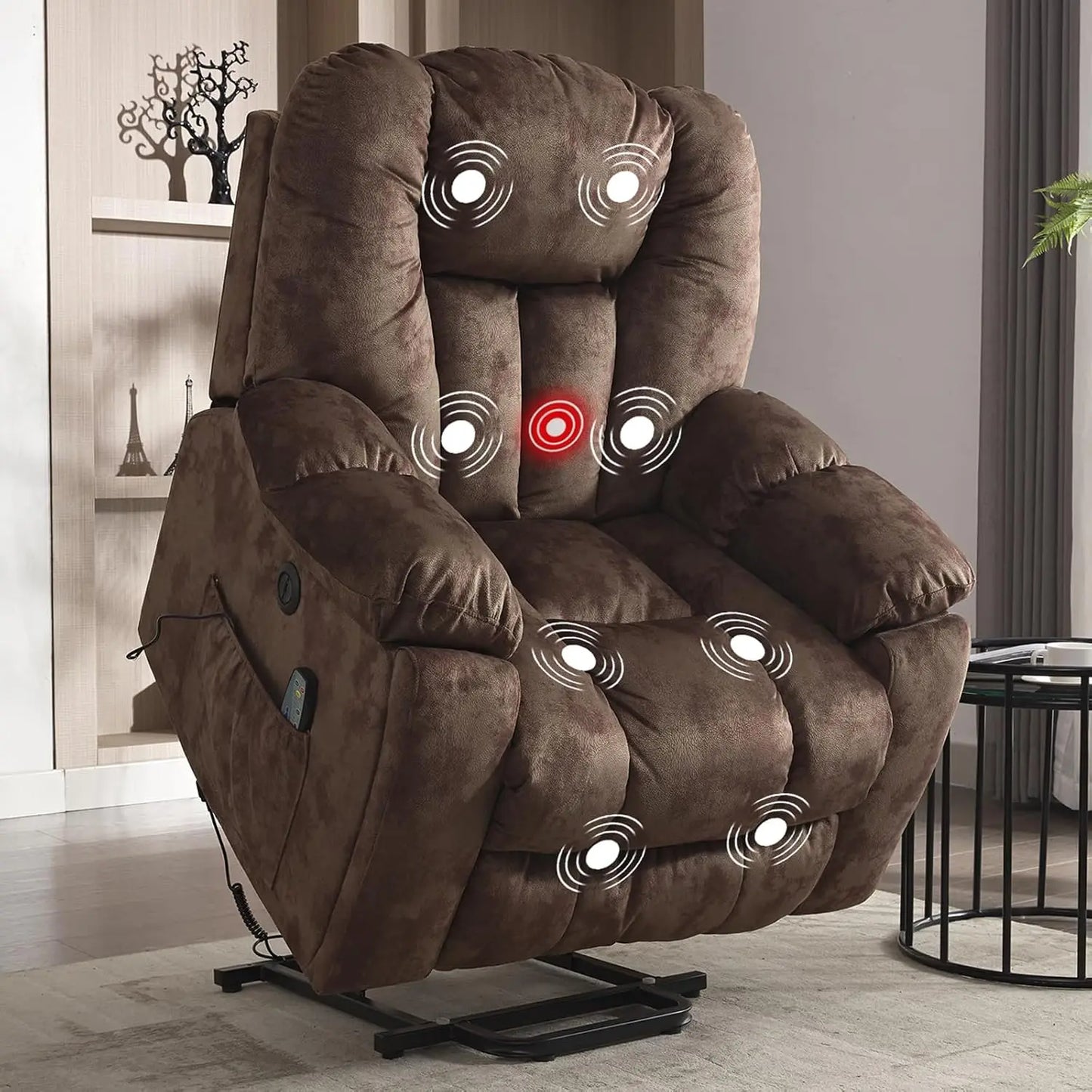 Power Lift Recliner Chair With Massage And Heat For Elderly