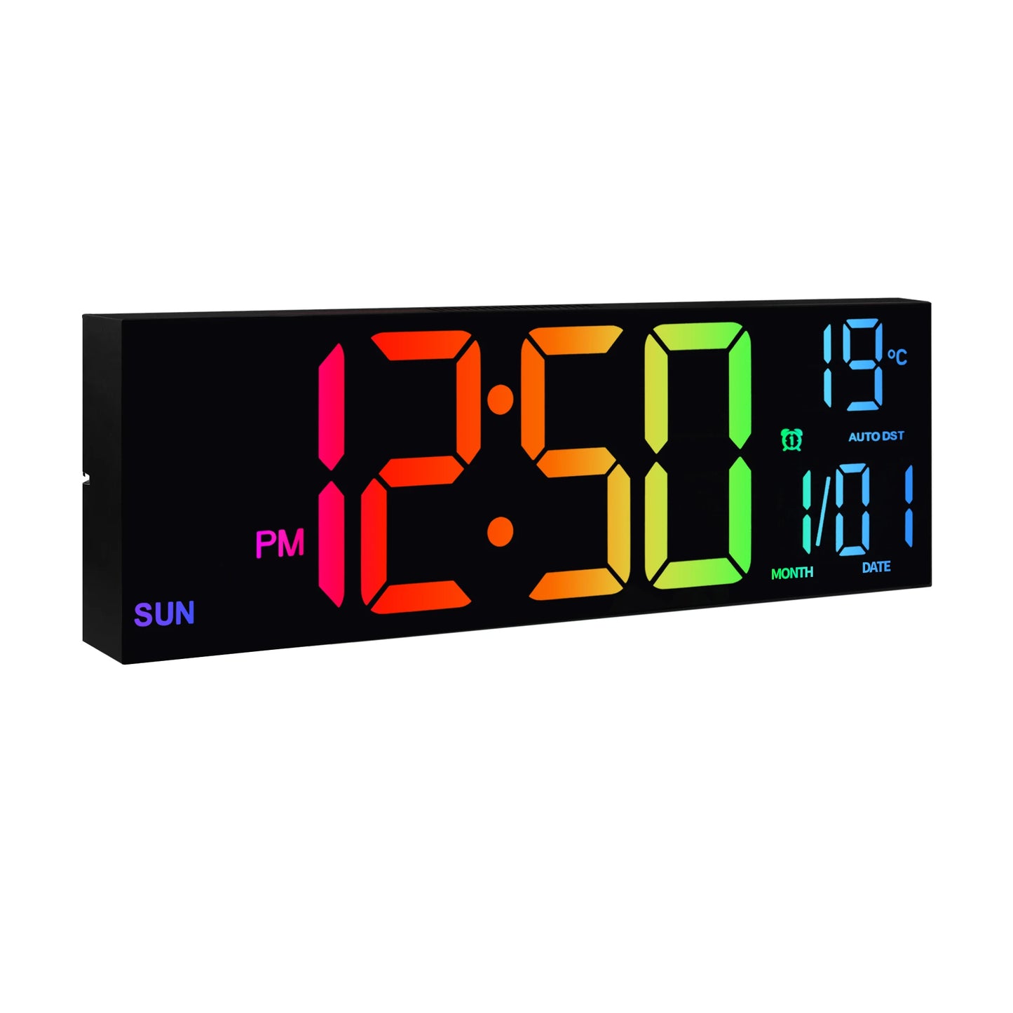 Digital Wall Clock With LED Display Remote Alarm Temperature