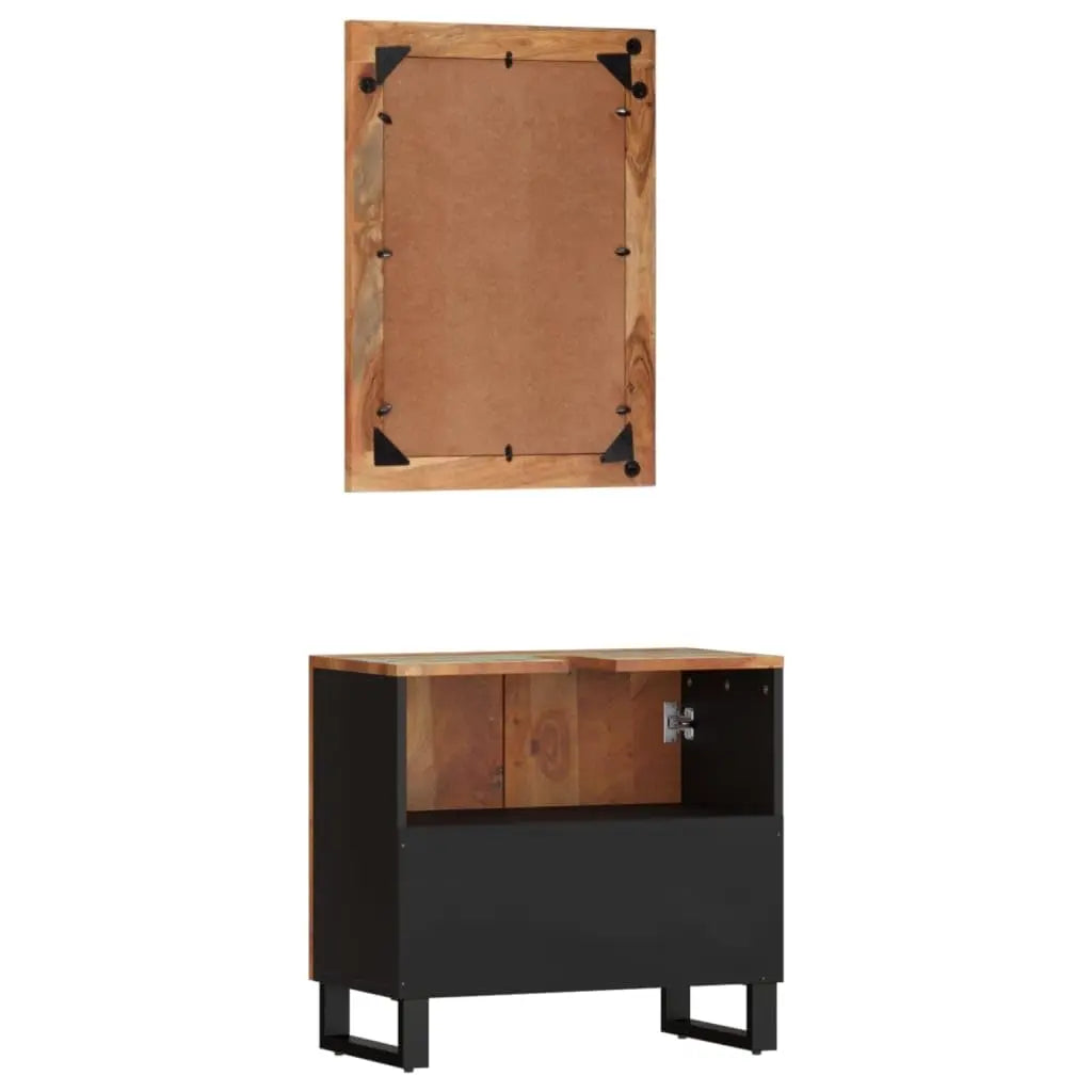 Rustic Reclaimed Wood Bathroom Vanity Cabinet And Mirror