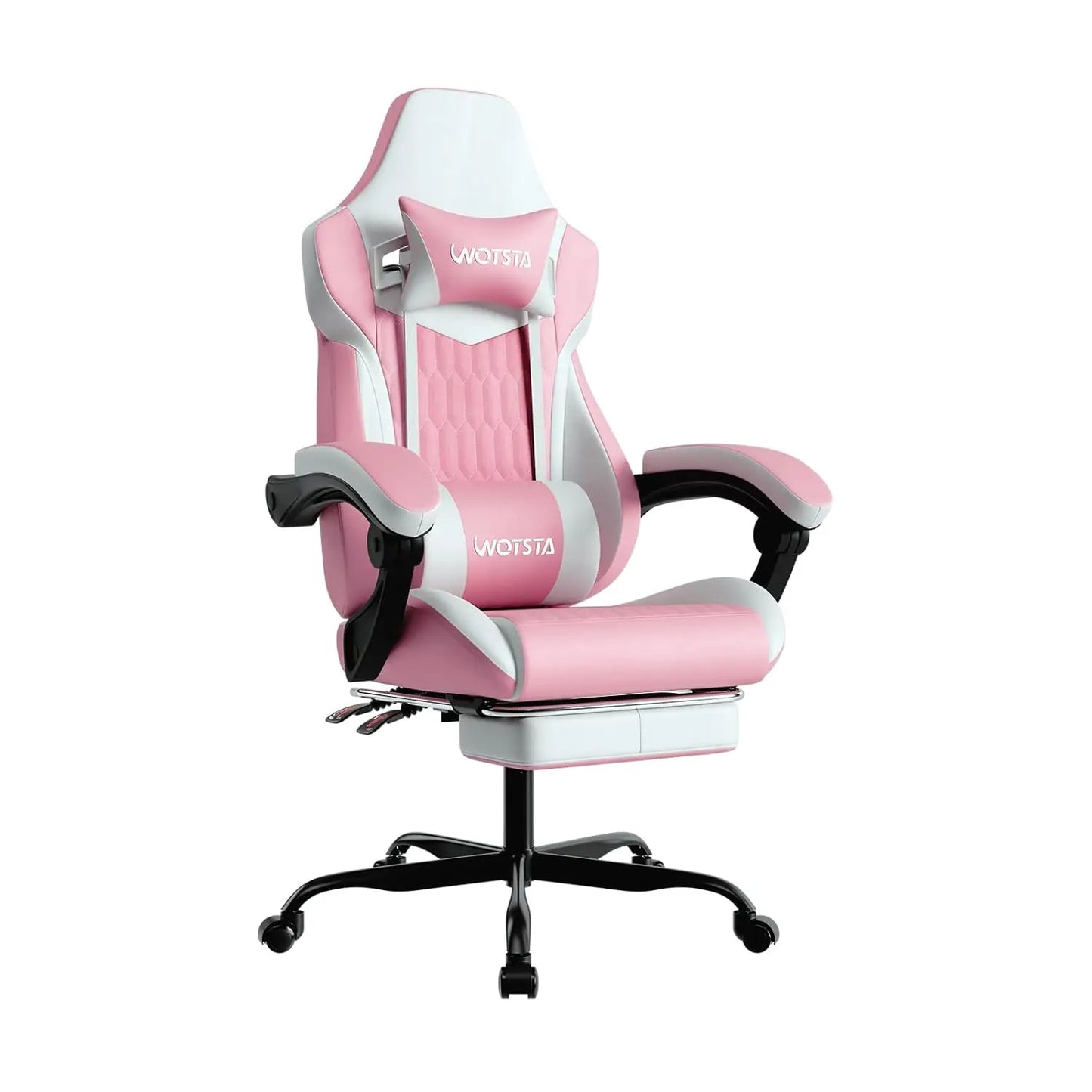 Ergonomic Gaming Chair With Footrest And Adjustable PVC Leather Headrest