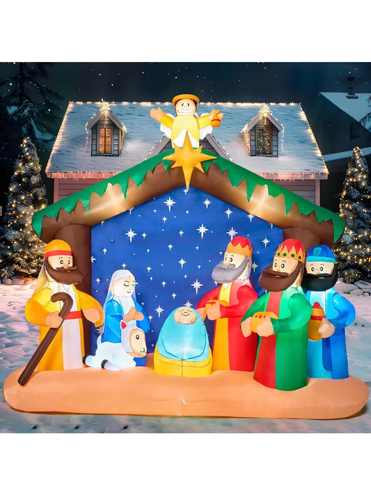 Joyfy Nativity Scene Christmas Inflatable LED Lights for Yard