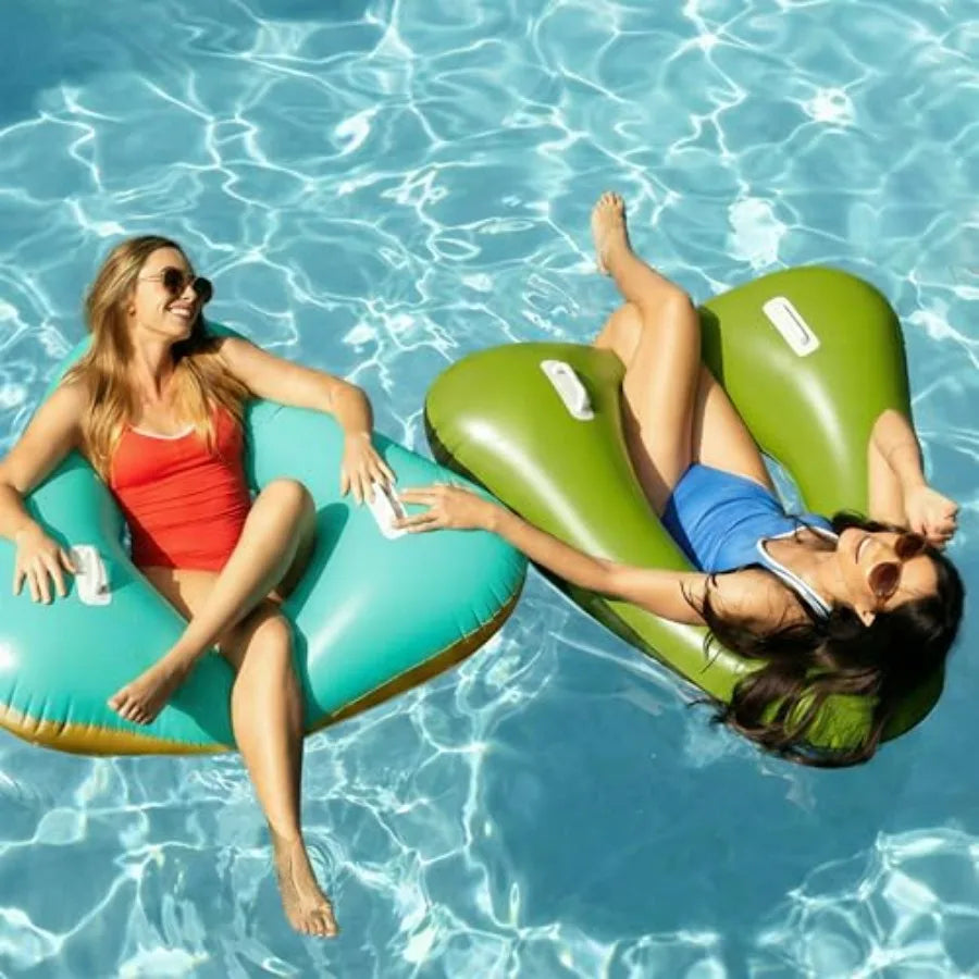 Triangle Inflatable Pool Float Tubes 44 Inch 2 Pack With Handles