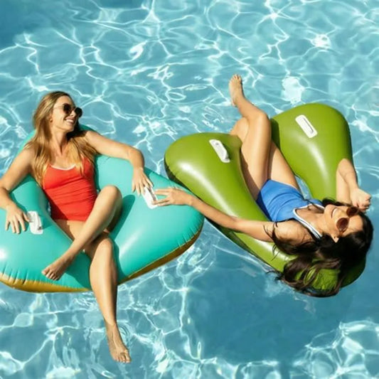 Triangle Inflatable Pool Float Tubes 44 Inch 2 Pack With Handles