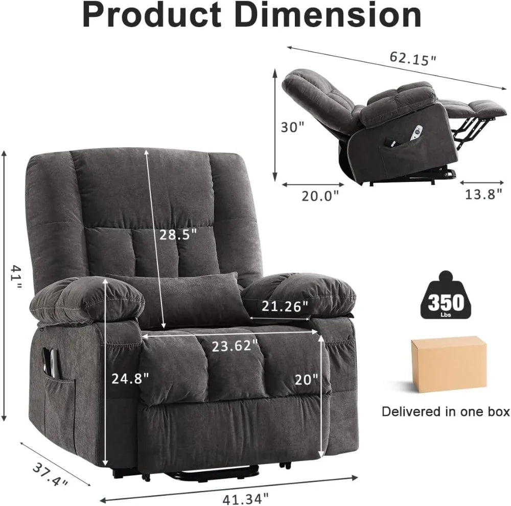 Electric Lift Recliner Chair With Massage And Heating USB Port