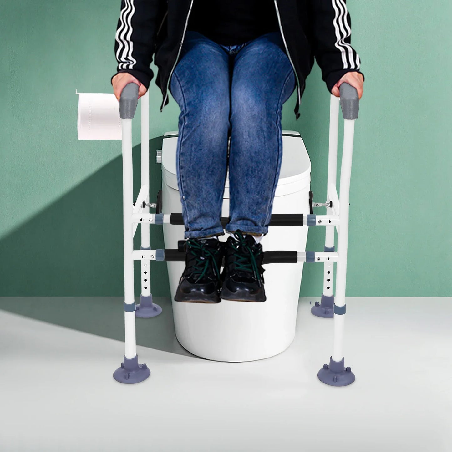 Clamp Adjustable Anti Slip Safety Toilet Handrail For Shower