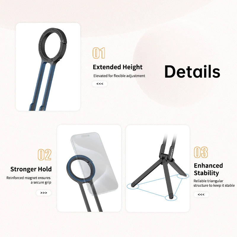 Ulanzi MA30 Carabiner Mounted Phone Tripod Dual Magnetic Holder