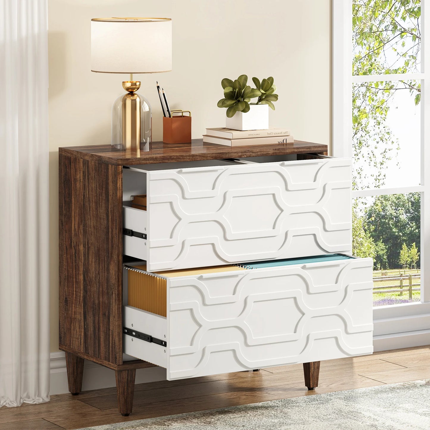 Tribesigns 2 Drawer File Cabinet For Office Storage And Filing