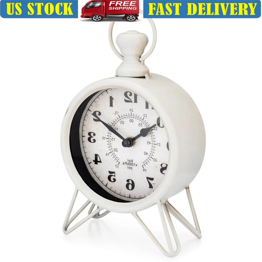 None Vintage Antique Style Table Clock Quartz Movement