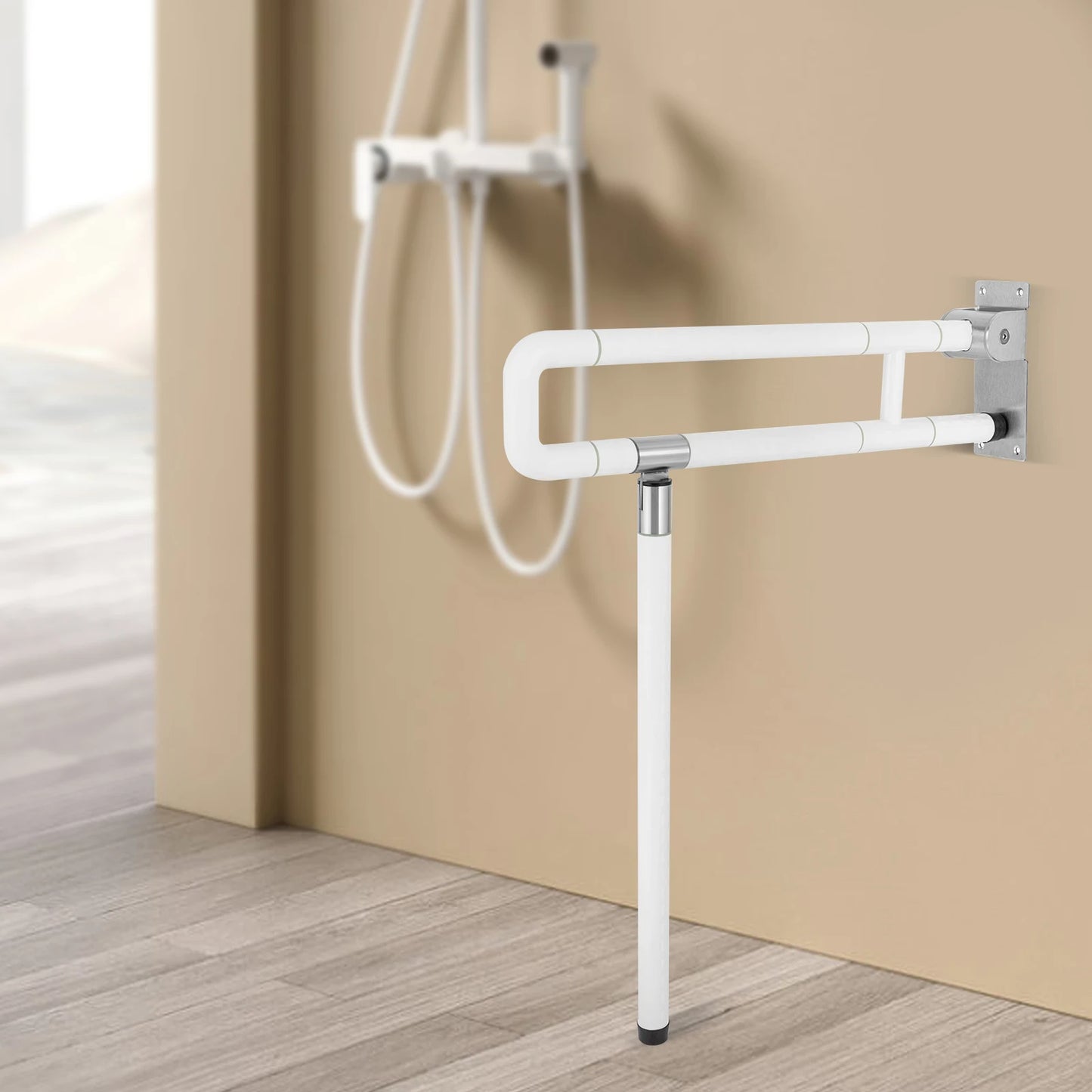 Foldable Toilet Grab Bar Wall Mount Assist Handle Support