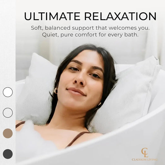 Bath Pillow For Tub Thick Comfort Head Neck Support Washable