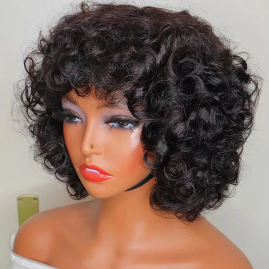 HJ WEAVE BEAUTY 330 Density Brazilian Egg Curl Pixie Wig