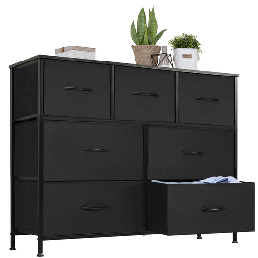 JHK Dresser With 7 Fabric Drawers Organizer Storage Cabinet For Bedroom
