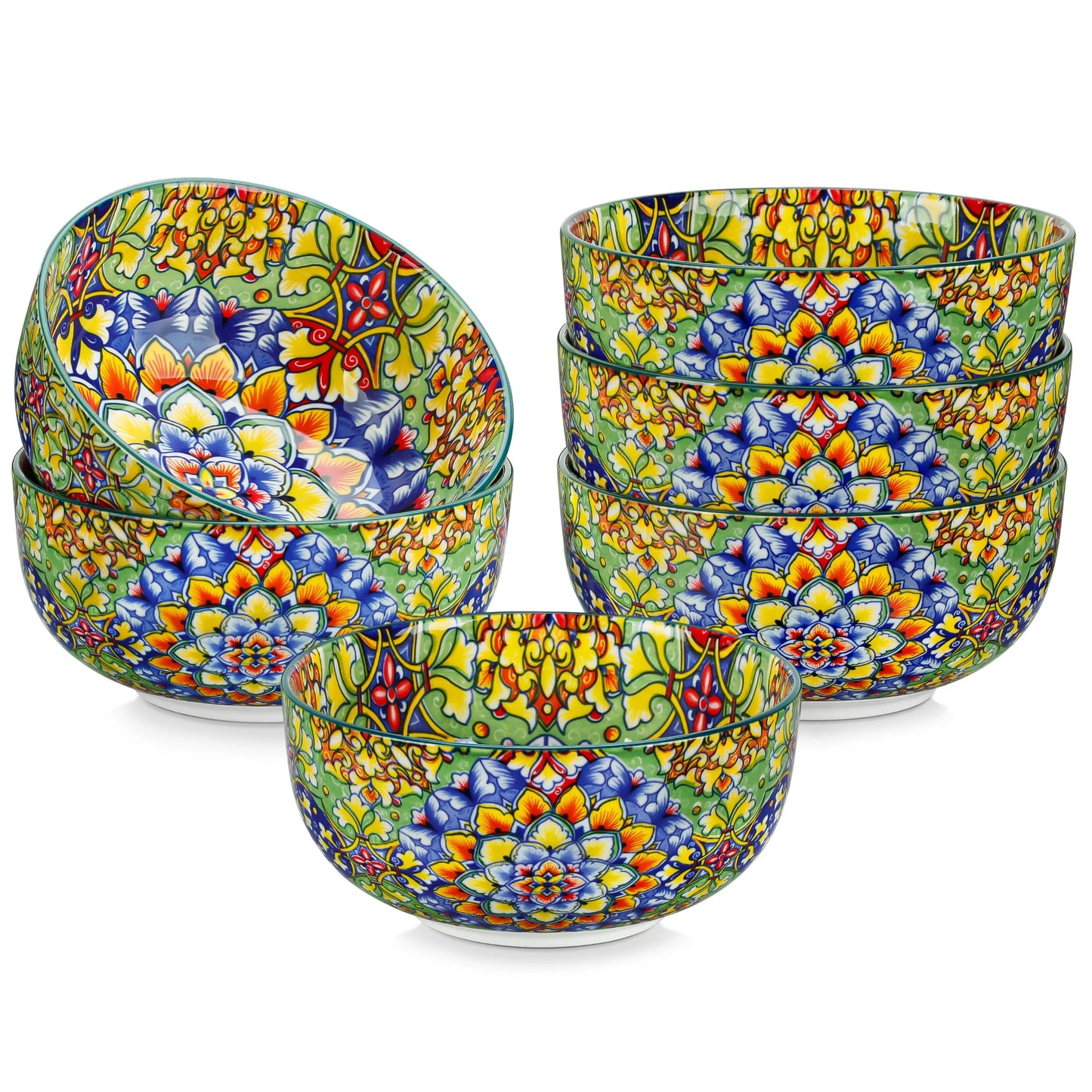Malacasa Ceramic Cereal Bowls Set For Salad Pasta Rice