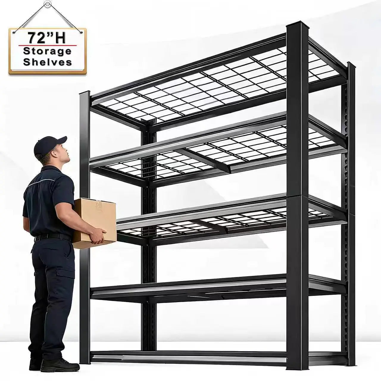 Adjustable Metal Double Layer Column Shelving Rack Commercial Grade Warehouse