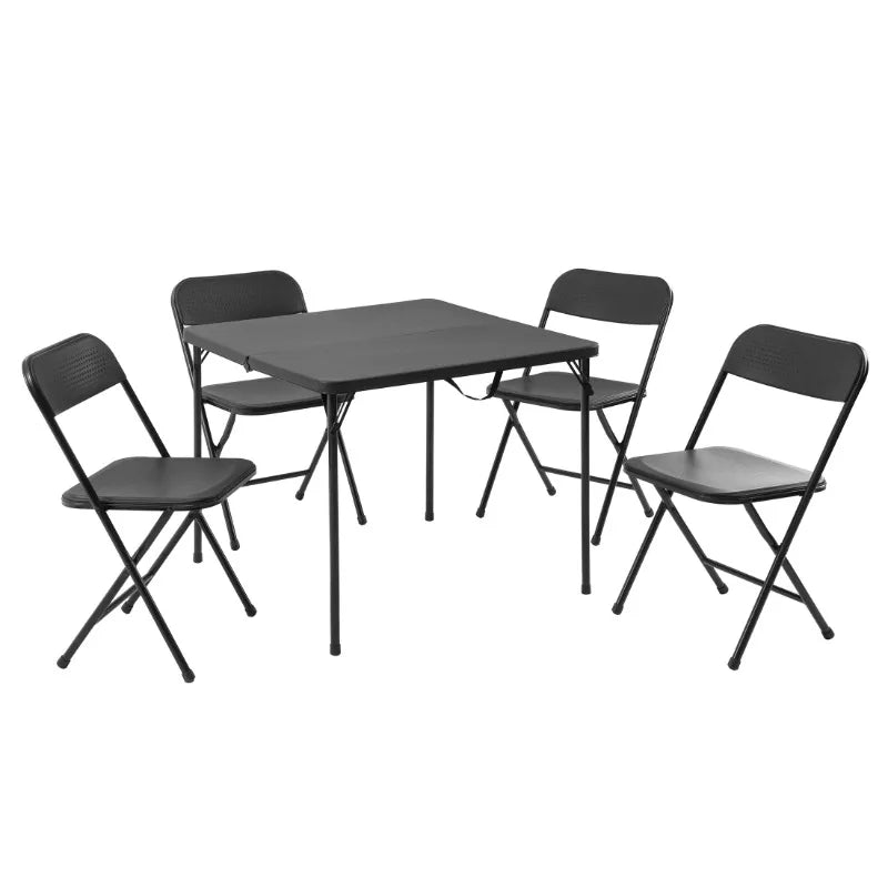 Mainstays 5 Piece Resin Card Folding Table And Chair Set