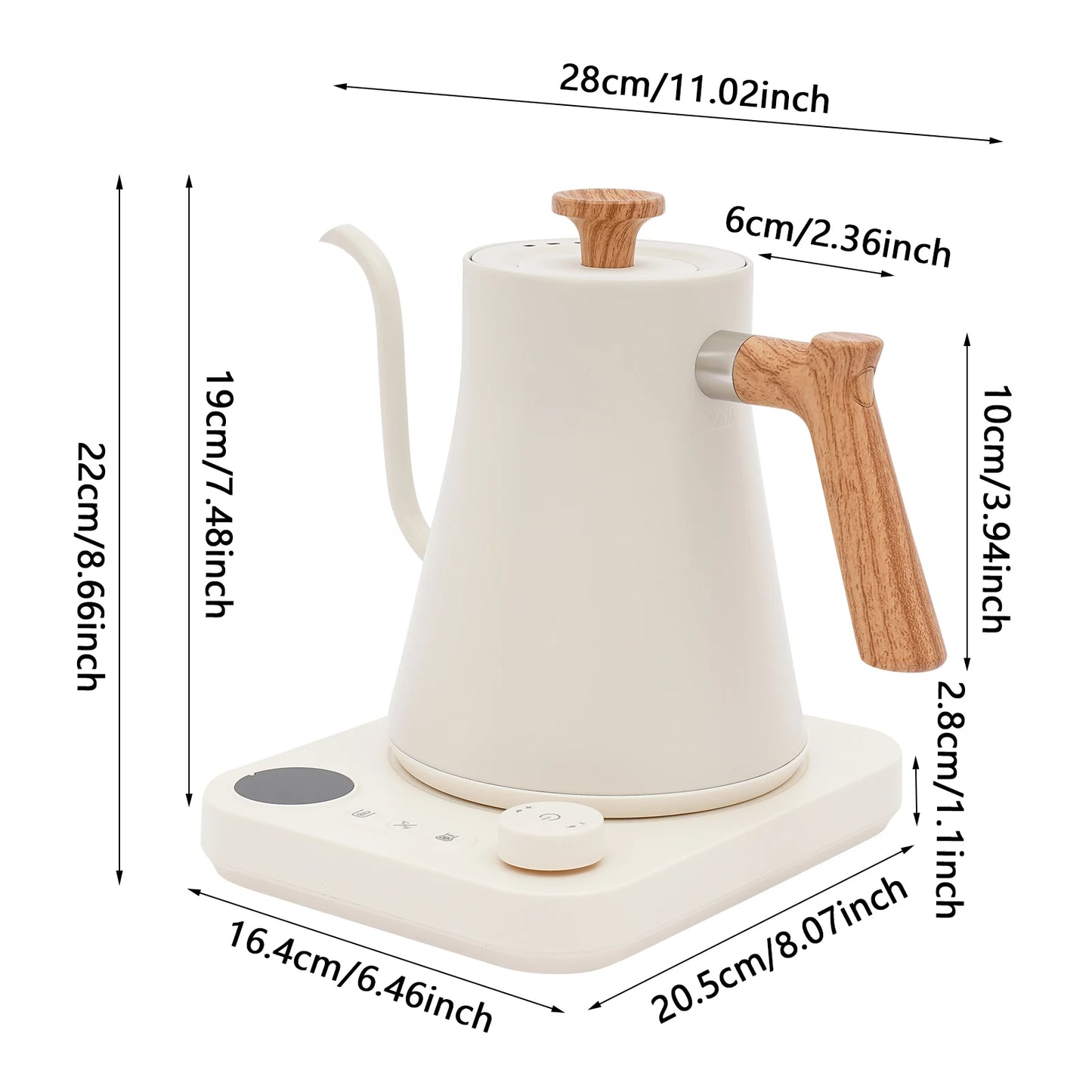 Bymaocar Electric Gooseneck Kettle for Coffee and Tea