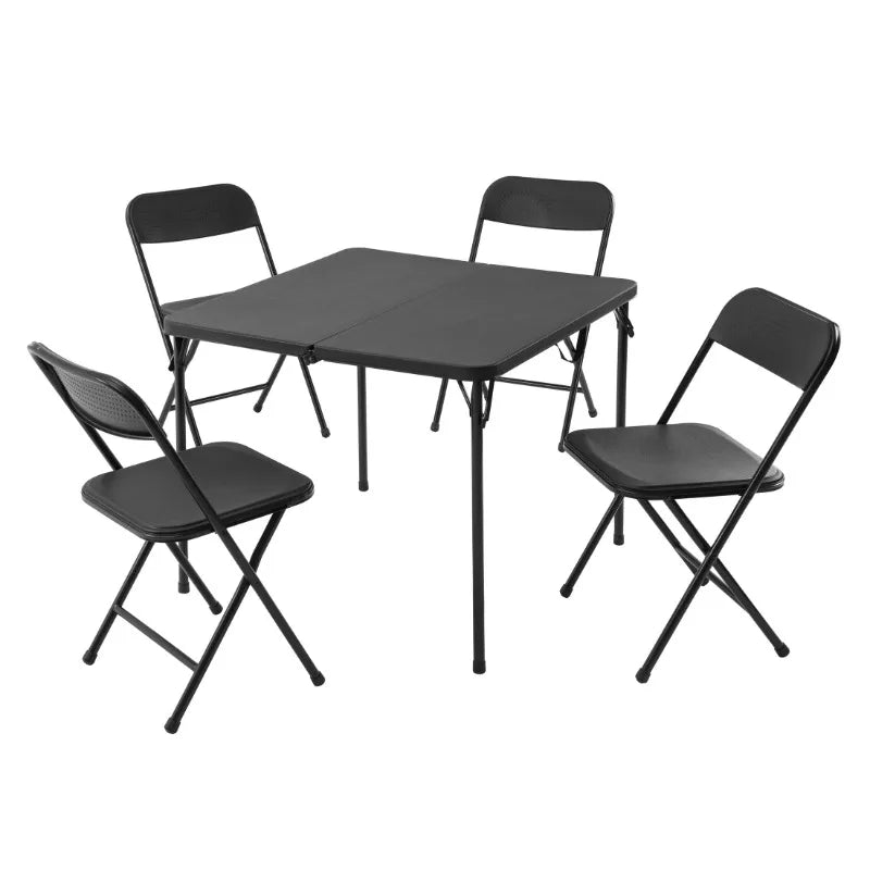 Mainstays 5 Piece Resin Card Folding Table And Chair Set