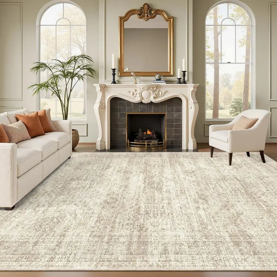 Wool Striped Area Rug With Non Slip Backing Pet Friendly