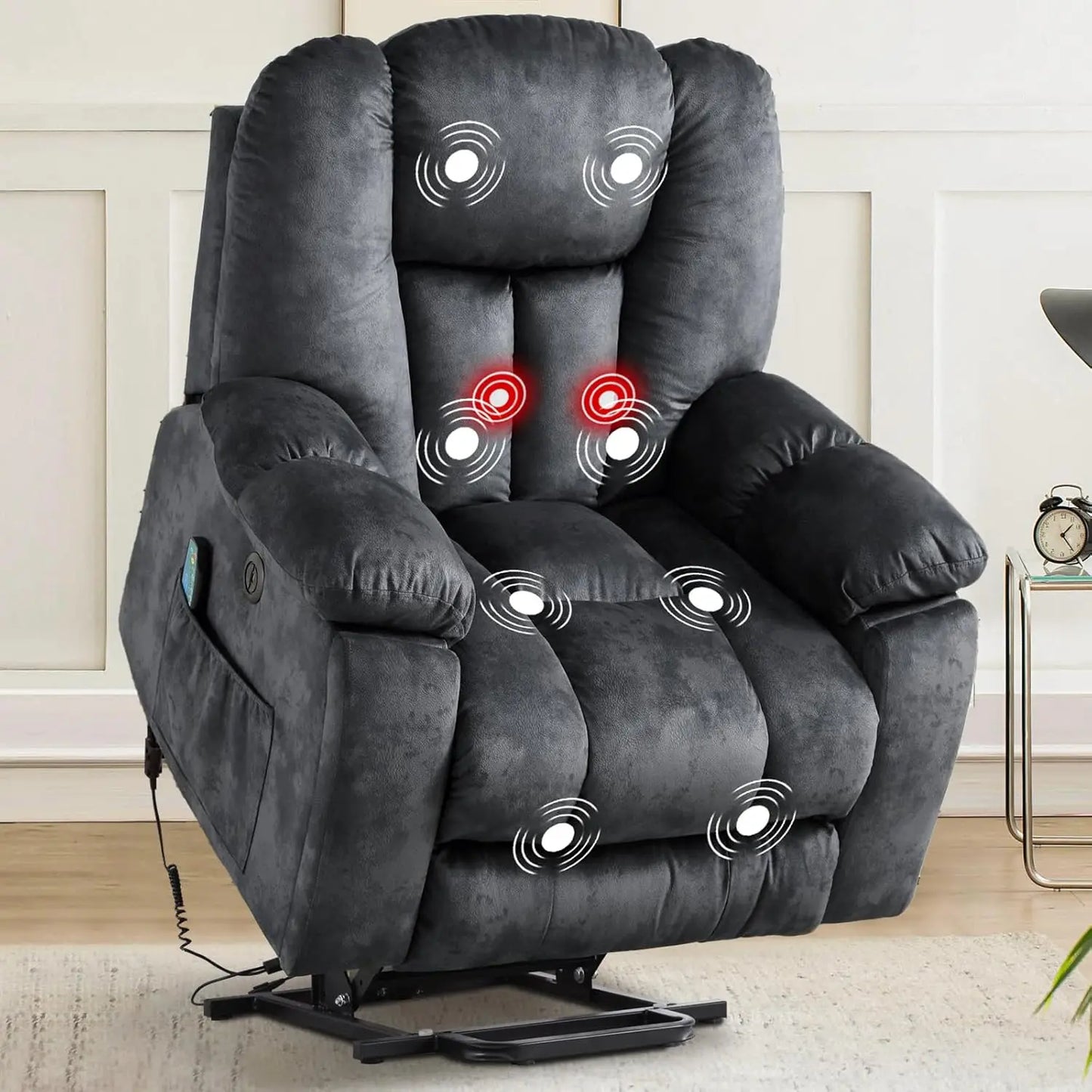 Power Lift Recliner Chair With Massage And Heat For Elderly