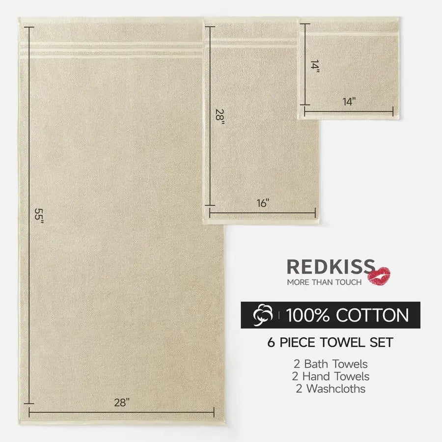 Luxury Bath Towel Set 100 Percent Cotton 600 GSM Premium
